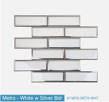Metro-White w Silver Bdr
